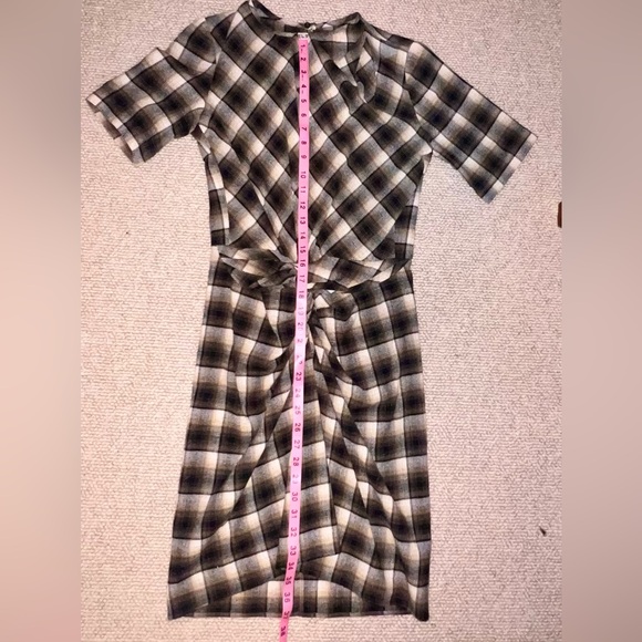 Isabel Marant Étoile Plaid Brown, Cream and Black Women's Dress - Picture 9 of 12